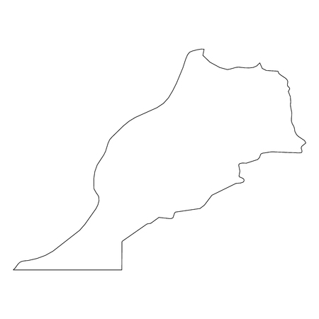 Morocco - solid black outline border map of country area. Simple flat vector illustration.のイラスト素材