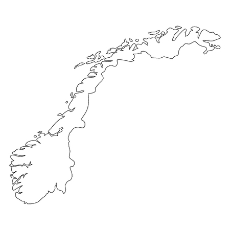 Norway - solid black outline border map of country area. Simple flat vector illustration.のイラスト素材