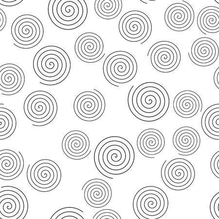 Seamless pattern of random spirals. Abstract vector background.のイラスト素材