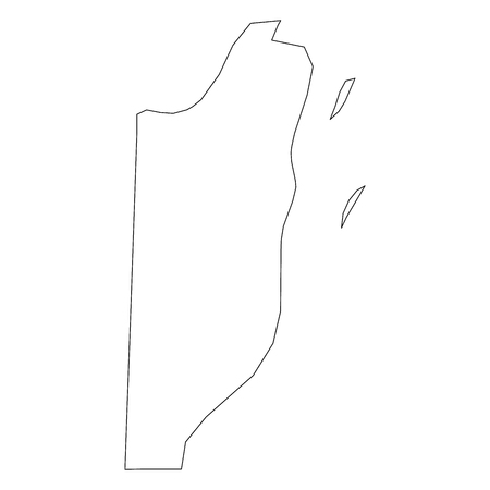 Belize - solid black outline border map of country area. Simple flat vector illustration.のイラスト素材