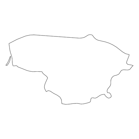 Lithuania - solid black outline border map of country area. Simple flat vector illustration.のイラスト素材