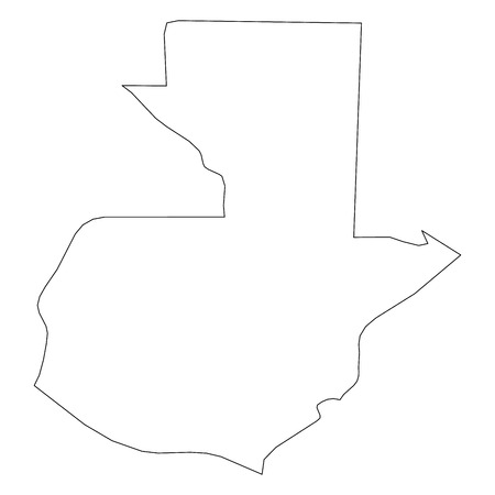 Guatemala - solid black outline border map of country area. Simple flat vector illustration.のイラスト素材
