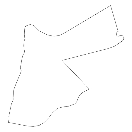 Jordan - solid black outline border map of country area. Simple flat vector illustration.のイラスト素材