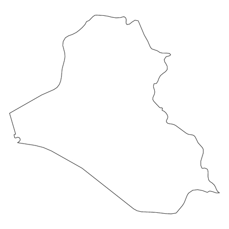 Iraq - solid black outline border map of country area. Simple flat vector illustration.のイラスト素材
