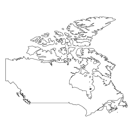 Canada - solid black outline border map of country area. Simple flat vector illustration.のイラスト素材
