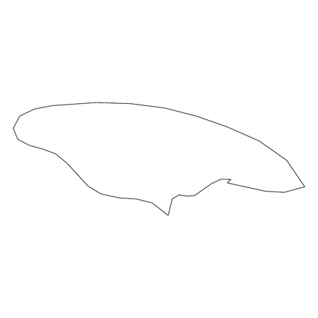 Jamaica - solid black outline border map of country area. Simple flat vector illustration.のイラスト素材