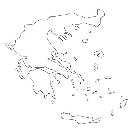 Greece - solid black outline border map of country area. Simple flat vector illustration.のイラスト素材