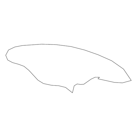 Jamaica - solid black outline border map of country area. Simple flat vector illustration.のイラスト素材