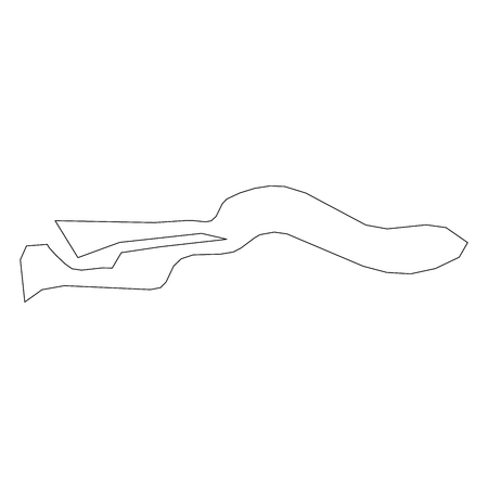 Gambia - solid black outline border map of country area. Simple flat vector illustration.のイラスト素材