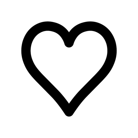 Heart icon. Symbol of love and Saint Valentines Day. Simple flat black thick outline vector shape.のイラスト素材