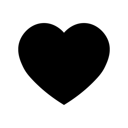 Heart icon. Symbol of love and Saint Valentines Day. Simple flat black vector shape.のイラスト素材