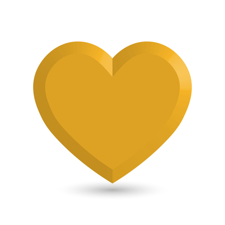 Heart of gold with dropped shadow. Vector illustration.のイラスト素材