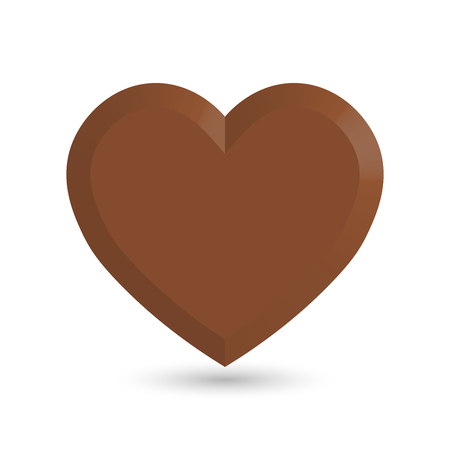 Sweet brown chocolate heart. Love and Valentines Day theme. Vector 3D object.のイラスト素材