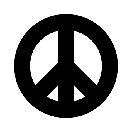 Peace symbol. Simple flat vector icon. Black sign on white backround.のイラスト素材