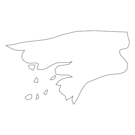 Guinea-Bissau - solid black outline border map of country area. Simple flat vector illustration.のイラスト素材