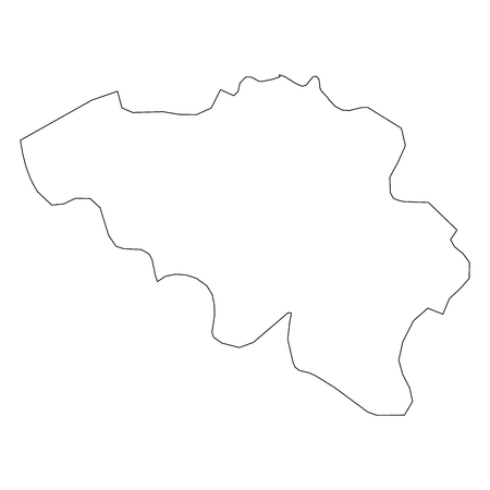 Belgium - solid black outline border map of country area. Simple flat vector illustration.のイラスト素材