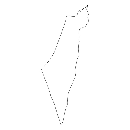 Israel - solid black outline border map of country area. Simple flat vector illustration.のイラスト素材