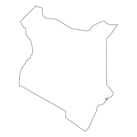 Kenya - solid black outline border map of country area. Simple flat vector illustration.のイラスト素材