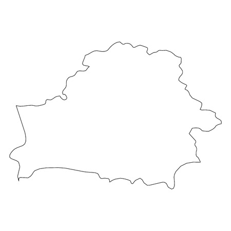 Belarus - solid black outline border map of country area. Simple flat vector illustration.のイラスト素材