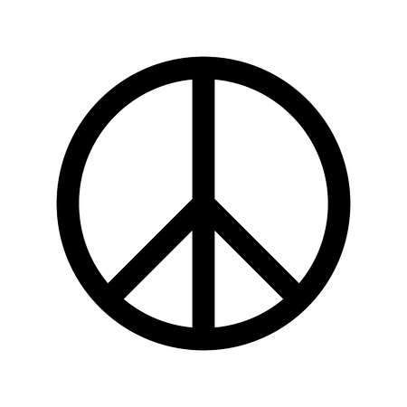Peace symbol. Simple flat vector icon. Black sign on white backround.のイラスト素材