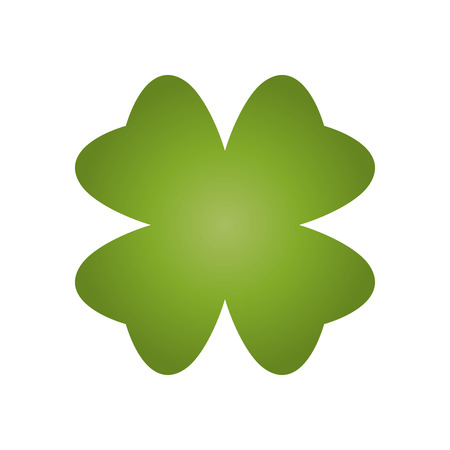 Shamrock - green gradient four leaf clover icon. Good luck theme design element. Simple geometrical shape vector illustration.のイラスト素材