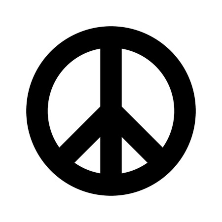Peace symbol. Simple flat vector icon. Black sign on white backround.のイラスト素材