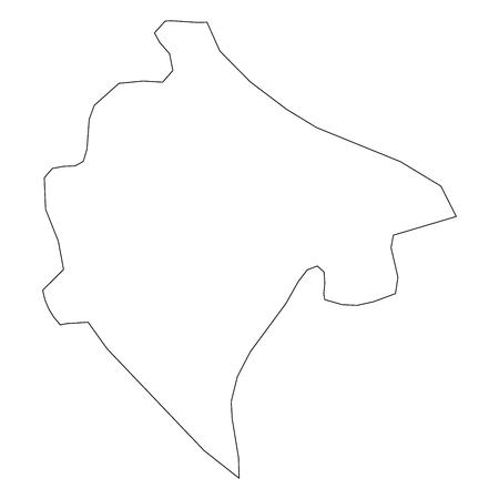 Montenegro - solid black outline border map of country area. Simple flat vector illustration.の写真素材