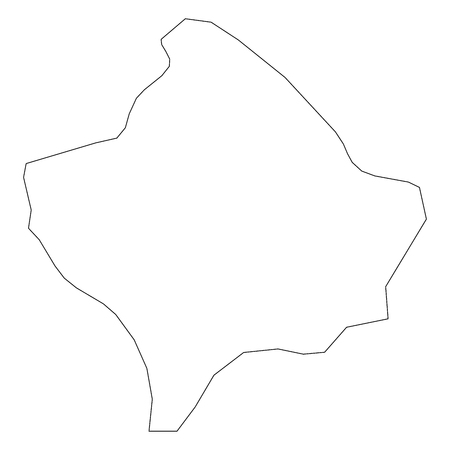 Kosovo - solid black outline border map of country area. Simple flat vector illustration.のイラスト素材