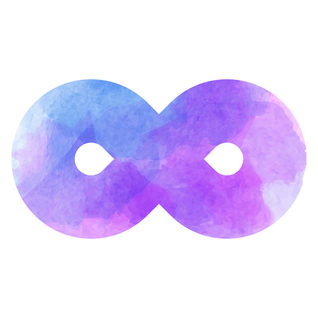 Violet-blue infinity symbol icon. Watercolor vector texture.のイラスト素材