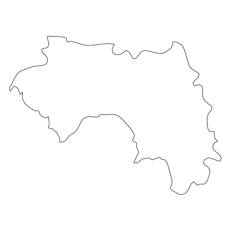Guinea - solid black outline border map of country area. Simple flat vector illustration.のイラスト素材