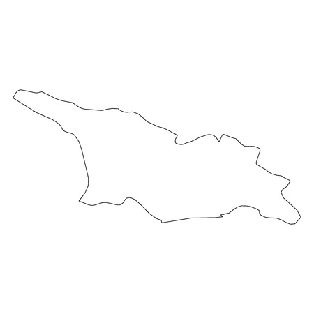 Georgia - solid black outline border map of country area. Simple flat vector illustration.のイラスト素材