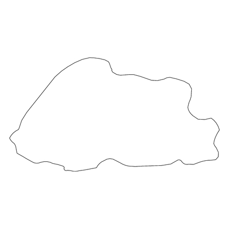 Bhutan - solid black outline border map of country area. Simple flat vector illustration.のイラスト素材