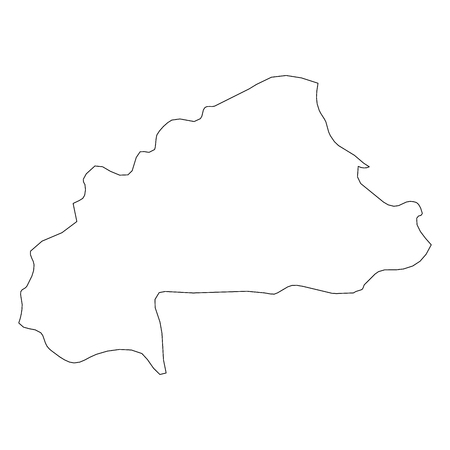 Burkina Faso - solid black outline border map of country area. Simple flat vector illustration.のイラスト素材