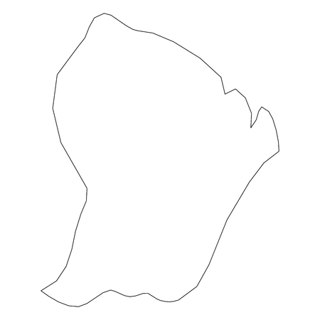 French Guiana - solid black outline border map of country area. Simple flat vector illustration.のイラスト素材
