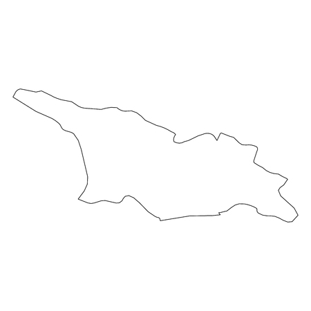 Georgia - solid black outline border map of country area. Simple flat vector illustration.のイラスト素材