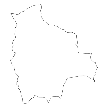 Bolivia - solid black outline border map of country area. Simple flat vector illustration.のイラスト素材