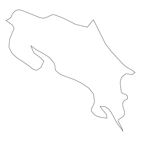Costa Rica - solid black outline border map of country area. Simple flat vector illustration.のイラスト素材