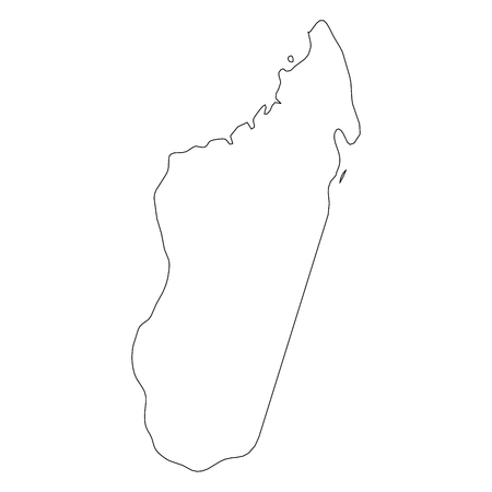 Madagascar - solid black outline border map of country area. Simple flat vector illustration.のイラスト素材