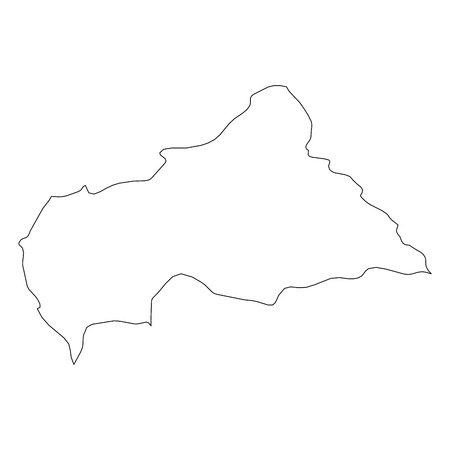 Central African Republic - solid black outline border map of country area. Simple flat vector illustration.のイラスト素材