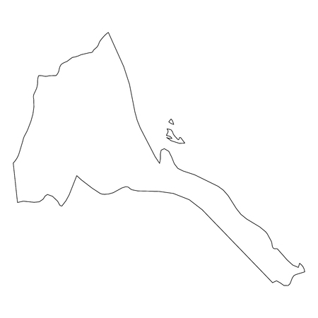 Eritrea - solid black outline border map of country area. Simple flat vector illustration.のイラスト素材