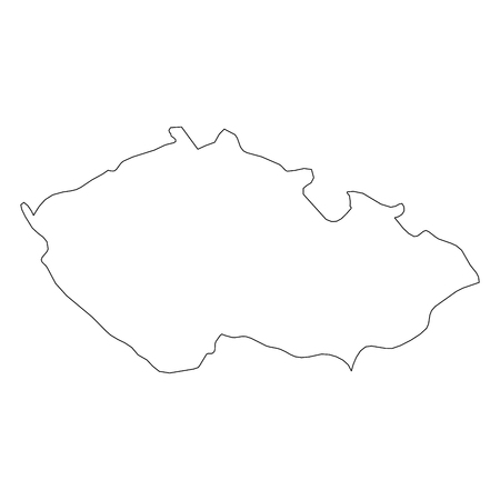 Czech Republic - solid black outline border map of country area. Simple flat vector illustration.のイラスト素材