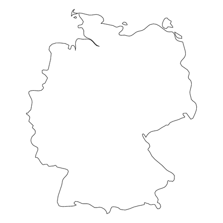 Germany - solid black outline border map of country area. Simple flat vector illustration.のイラスト素材