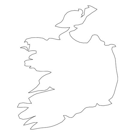 Ireland - solid black outline border map of country area. Simple flat vector illustration.のイラスト素材