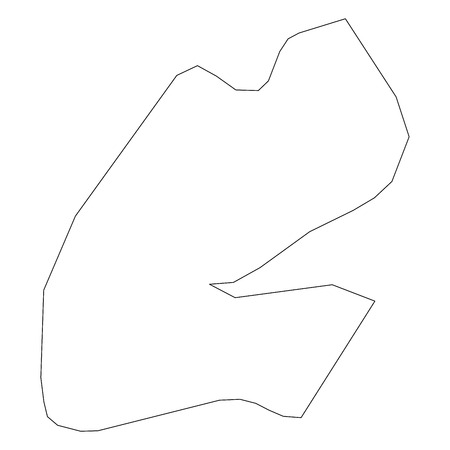 Djibouti - solid black outline border map of country area. Simple flat vector illustration.のイラスト素材