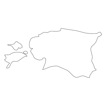 Estonia - solid black outline border map of country area. Simple flat vector illustration.のイラスト素材