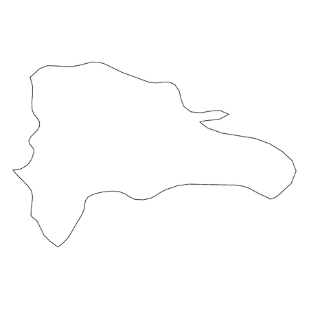 Dominican Republic - solid black outline border map of country area. Simple flat vector illustration.のイラスト素材