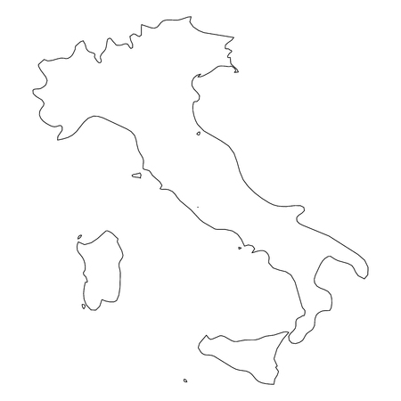 Italy - solid black outline border map of country area. Simple flat vector illustration.のイラスト素材