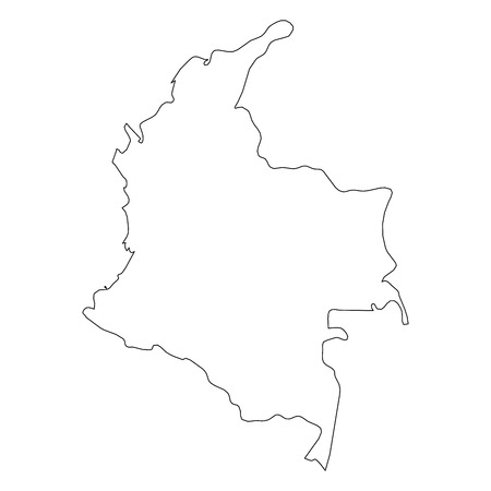 Colombia - solid black outline border map of country area. Simple flat vector illustration.のイラスト素材