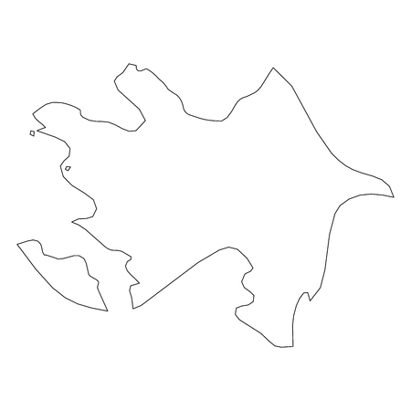 Azerbaijan - solid black outline border map of country area. Simple flat vector illustration.のイラスト素材