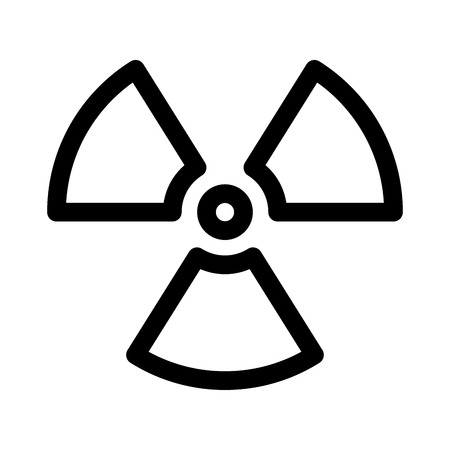 Radioactive material sign. Symbol of radiation alert, hazard or risk. Simple flat vector illustration in black and white.のイラスト素材